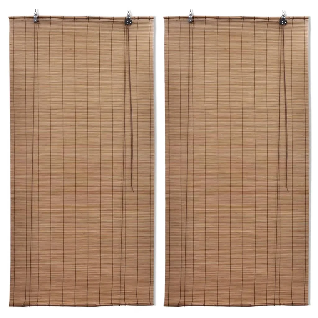 

Roller blinds bamboo 2 pcs 80x160 cm Brown