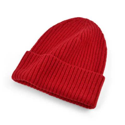 Однотонные красные шапки из чистой шерсти