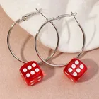 Новые модные милые красочные большие кольца, фотокольца для женщин, подарки, полимерные кости, Висячие круглые серьги, изящные желейные серьги для девочек