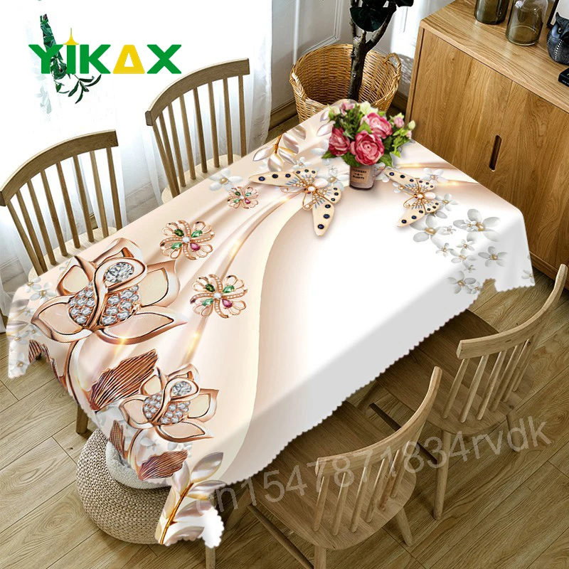 

Nordic Style 3D Tablecloth Beach Lavender Flower Pattern Rectangular Table Cloth Wedding Decoration Restaurant Nappe De Table