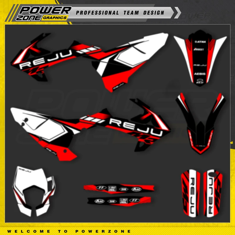 

PowerZone пользовательские графические фоны для команды, наклейки, комплект наклеек для RIEJU MR 300 2020 2021, номер, имя, настройка 05