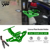 motorcycle adjustable angle license number plate frame holder bracket for kawasaki zx6r zx6 r zx6rr 2000 2020 2019 2018 2017