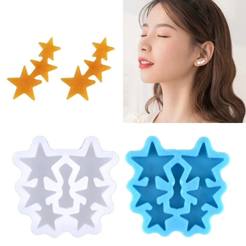 

Pentagram Stud Earrings Silicone Mold Resin Backpacks Pendant Mold for DIY Craft