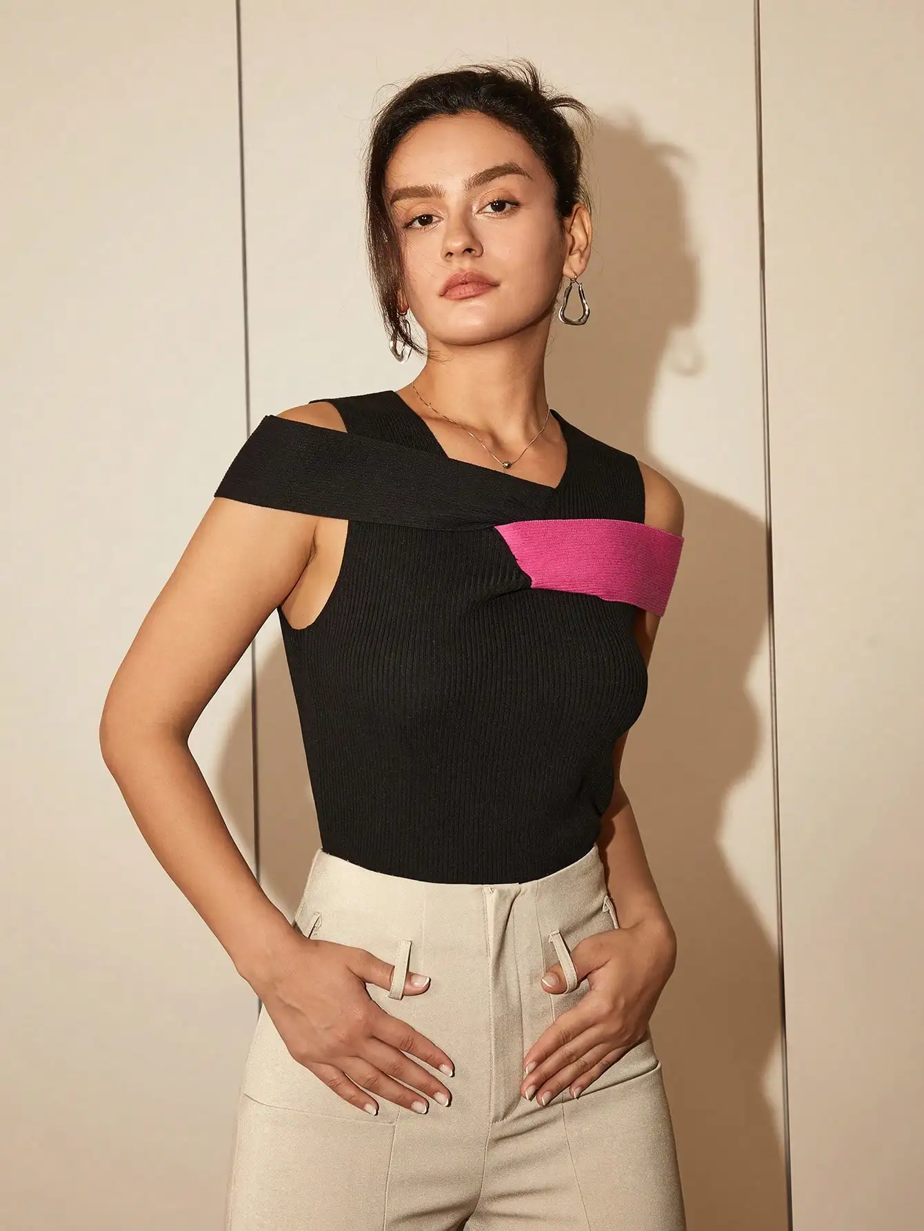 AEL весенняя повседневная рубашка контрастного цвета неправильной формы для