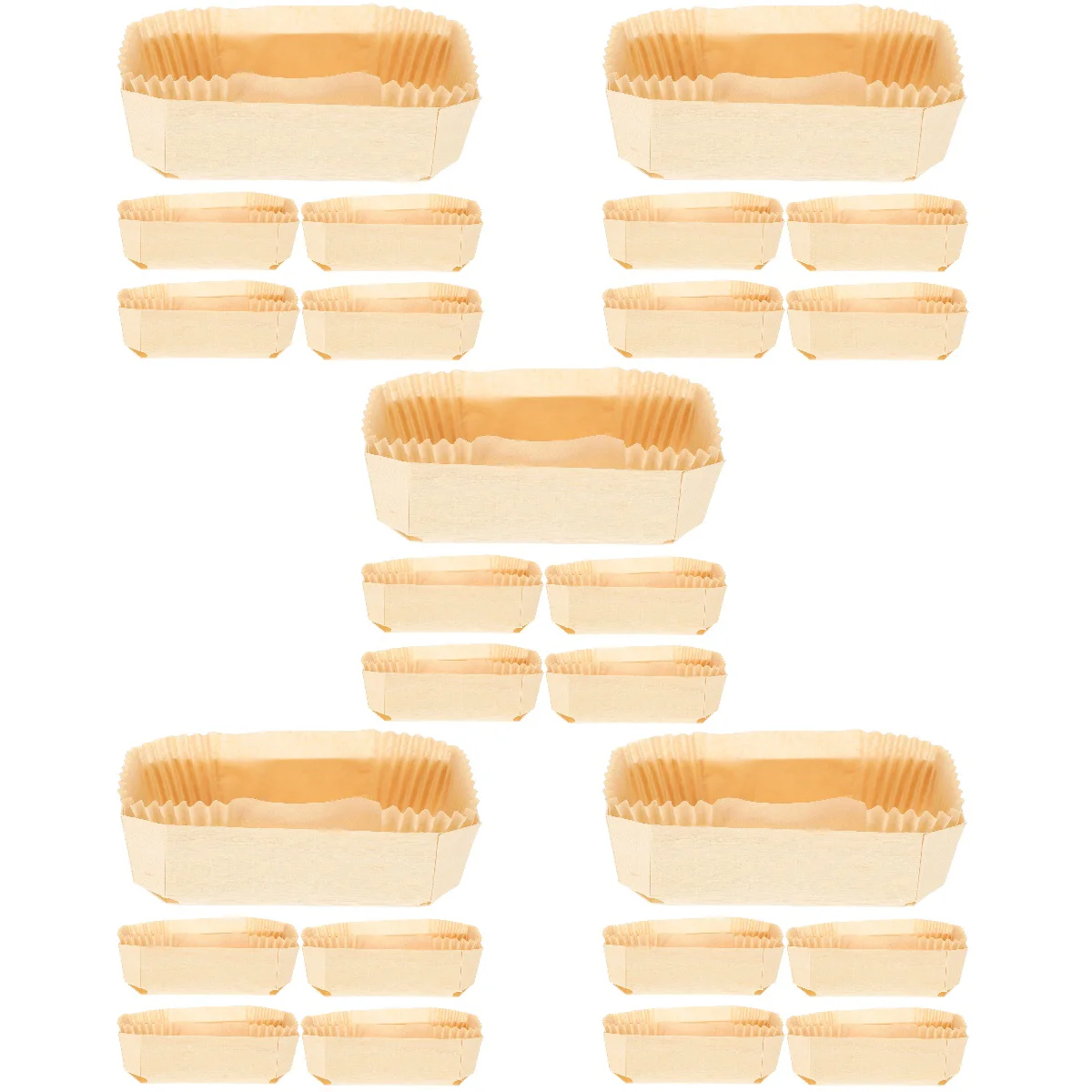 

5 Sets Convenient Mold Heat-resistant Cake Mold Wooden Pan for Home Restaurant Kitchen Bakery