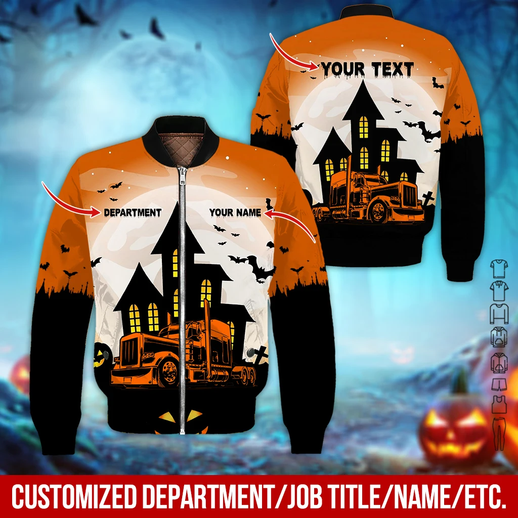 Зимняя модная мужская куртка-бомбер куртка-тракер на Хэллоуин с