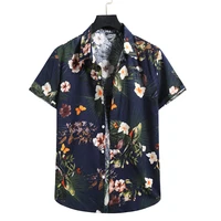 floral print beach shirts men summer short sleeves casual lapel hawaiian shirts streetwear harajuku style shirts