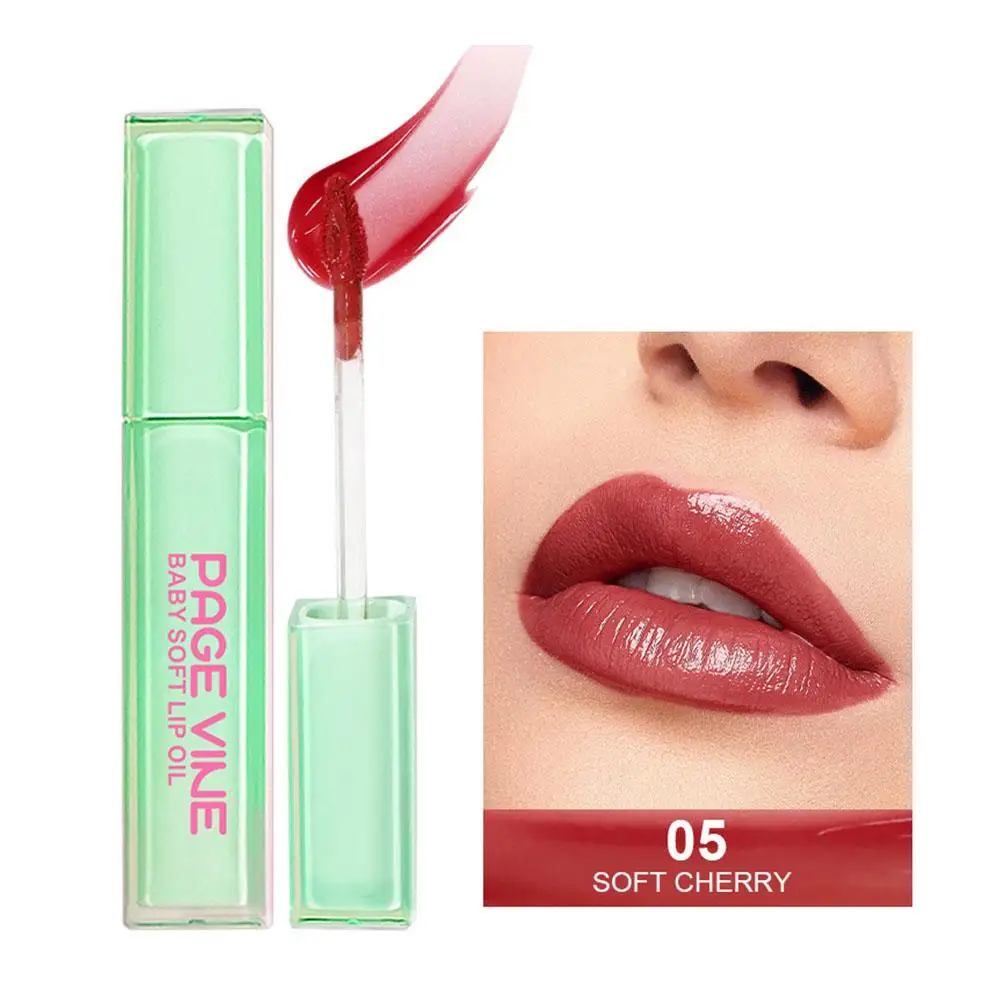 Page Vine Mint Green Square Tube Lip Glaze Зубчатая губа для легкого длинного 3 мл Стойкий цвет