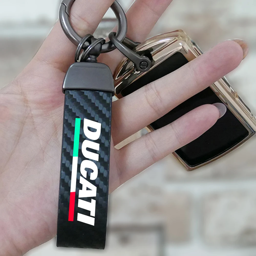 Женское кольцо, металлический брелок из углеродного волокна, для моделей Ducati 2008, 2009, 2010, 2012, 2013, мотоцикла