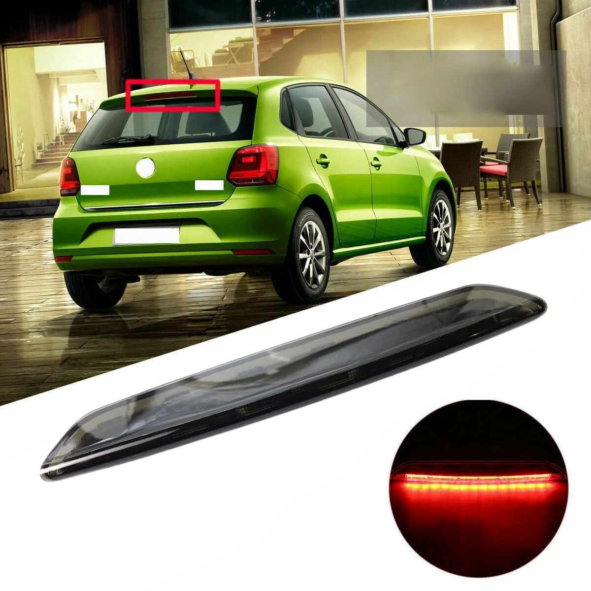 Дымчатый светодиодный задний третий 3-й стоп-сигнал с высоким креплением для Polo 9N