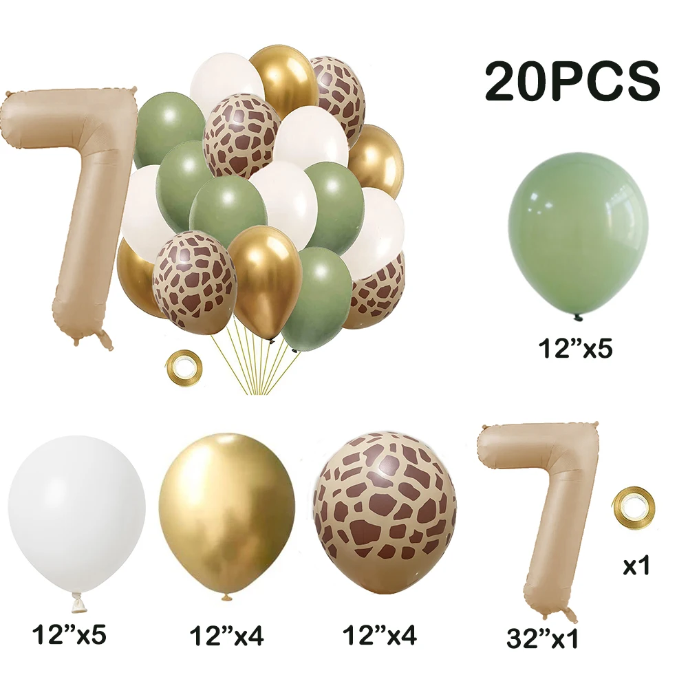 

Фольгированные шары "Животные джунглей", зеленый, набор 20 штук