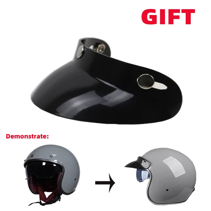 Винтажный мотоциклетный шлем с открытым лицом Cafe Racer Cascos Para Moto Retro Scooter Jet Pilot Chopper