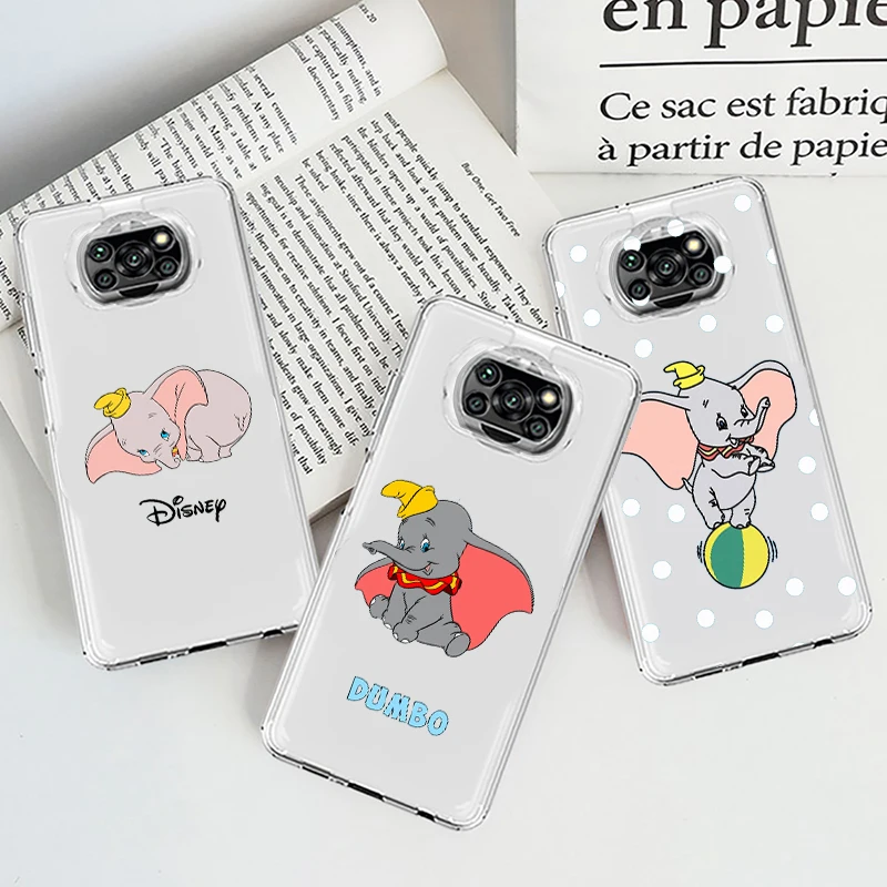 

Phone Case For Xiaomi Mi Poco X4 X3 NFC F4 F3 GT M4 M3 M2 X2 F2 F1 Pro C3 5G Disney Dumbo Art Cool Transparent TPU Cover