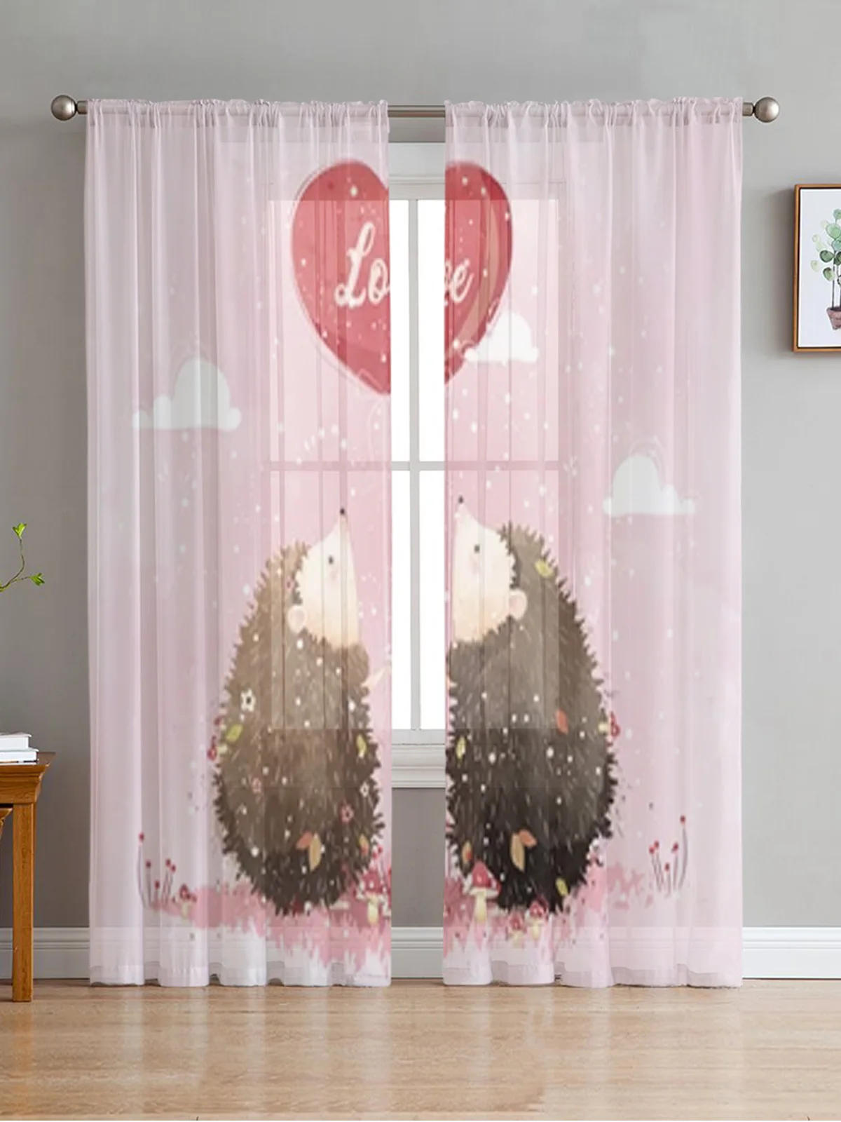 Симпатичные прозрачные шторы с ежиком для спальни занавески из тонкой ткани