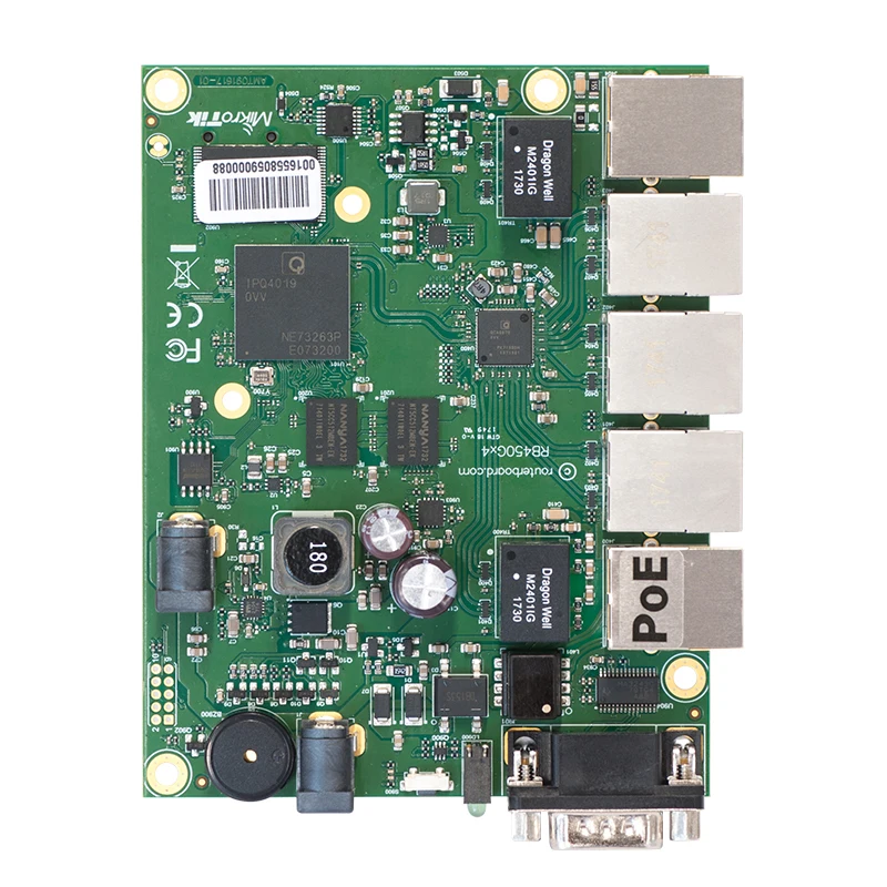 

MikroTik RB450Gx4 ROS 4 Core Gigabit POE Wired Router