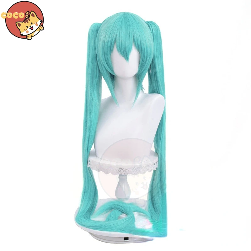 Vocaloid Miku косплей парик аниме классический синие длинные пучки волос 4 цвета для