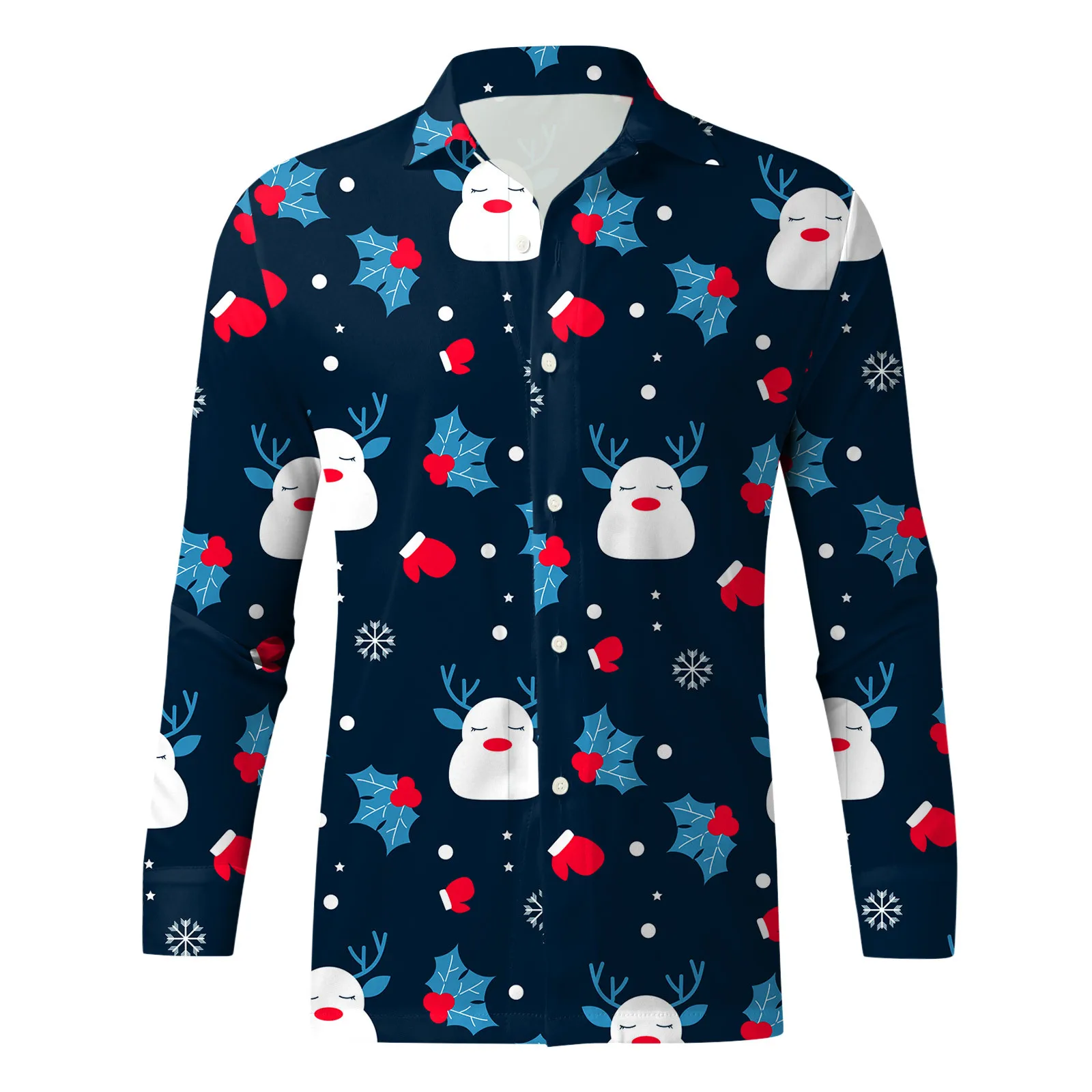 

Christmas Shirts 3d Printed Christmas Long Sleeve Tops Holiday Party Tops Merry Christmas Men's Shirts Clothing Autumn Shirts