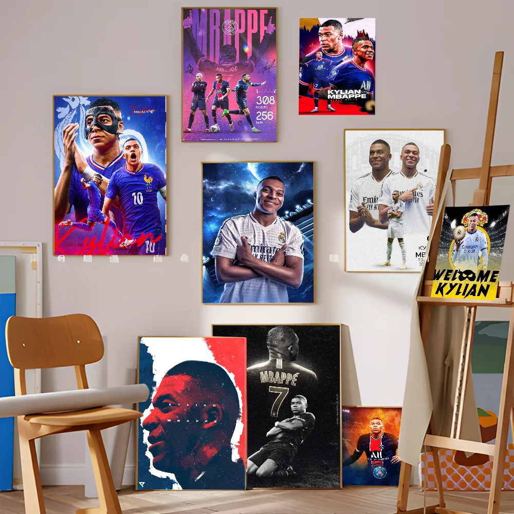 K-Kylian M-Mbappe классические винтажные постеры украшения картина на стену белая