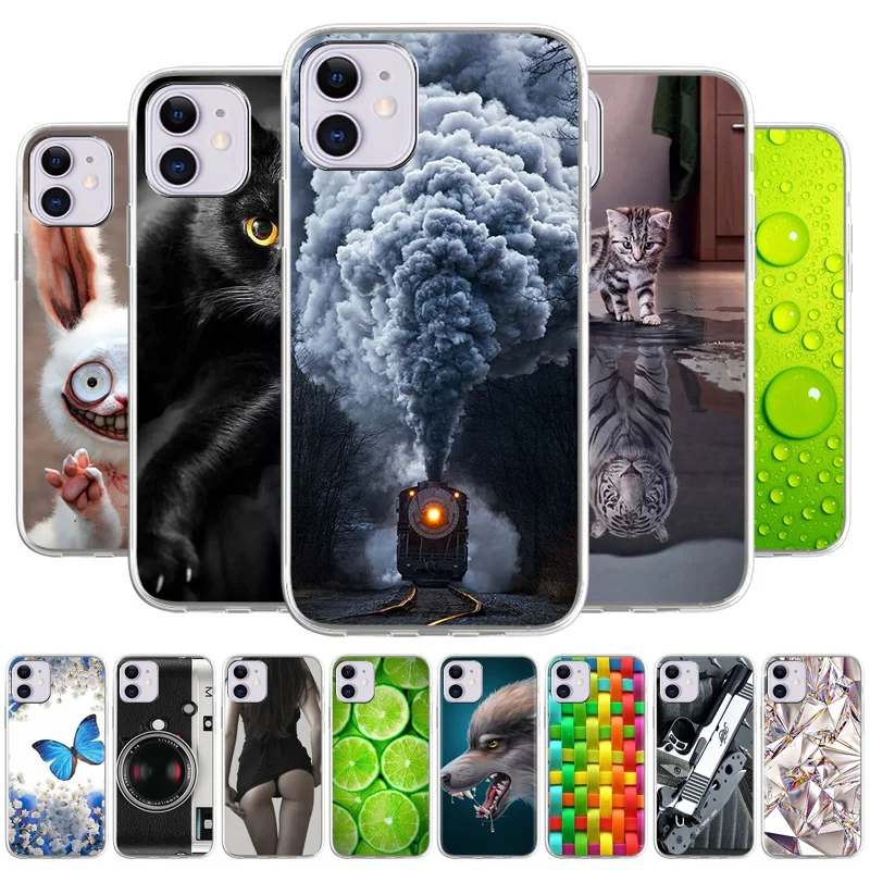 

For iphone 11 Case Animal Pattern Soft Cover iphone 11 12 13 Pro XR XS 7 8 6S Plus 5 5S SE 2020 Mini Shockproof Silicone Fundas