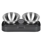 Миска для кормления собак и кошек, миска из нержавеющей стали с подставкой, металлическая, легкая в уходе, двойная, одинарная, для Фидер для кормления питомцев