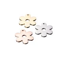 5pcslot classic stainless steel mirror polish plant flower charm sunflower pendant diy jewelry making diy necklace accessories