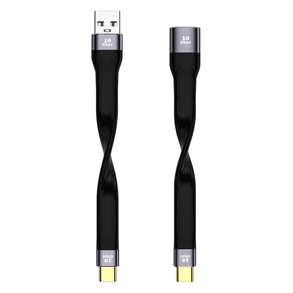

USB Male/Female to Type C USB3.1 Cable Short Flexible Fast Charging Cord Phone Android Charger 10Gbps Data Wire Support PD QC4