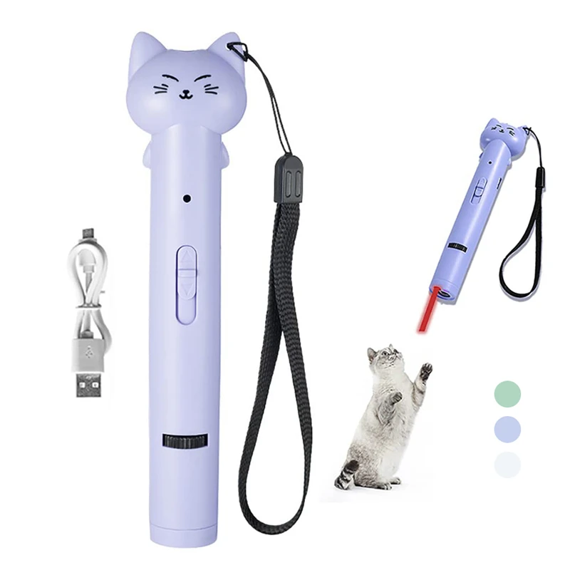 

Лазерная указка Kitten Pet, 5 рисунков, для тренировок, УФ и светодиодный фонарь, USB-перезаряжаемый, простой в использовании