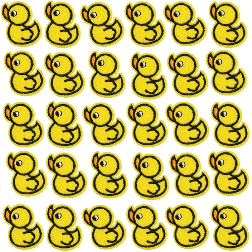 

5/10/20Pcs Cartoon yellow cute little Duck ironing patch For on child clothing Hat Bag DIY sew embroidery stickers patches Badge