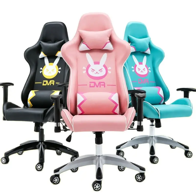 

Компьютерное кресло WCG Cтул розового, черного, бирюзового цвета, мягкое и удобное, милый якорь, богиня аниме, игры-швенул, Высококачественная губка