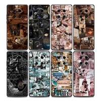 phone case for huawei y9 2019 y6 y7 y6p y8s y9a y7a mate 40 20 10 pro lite rs soft silicone case cover luxury aesthetic collage