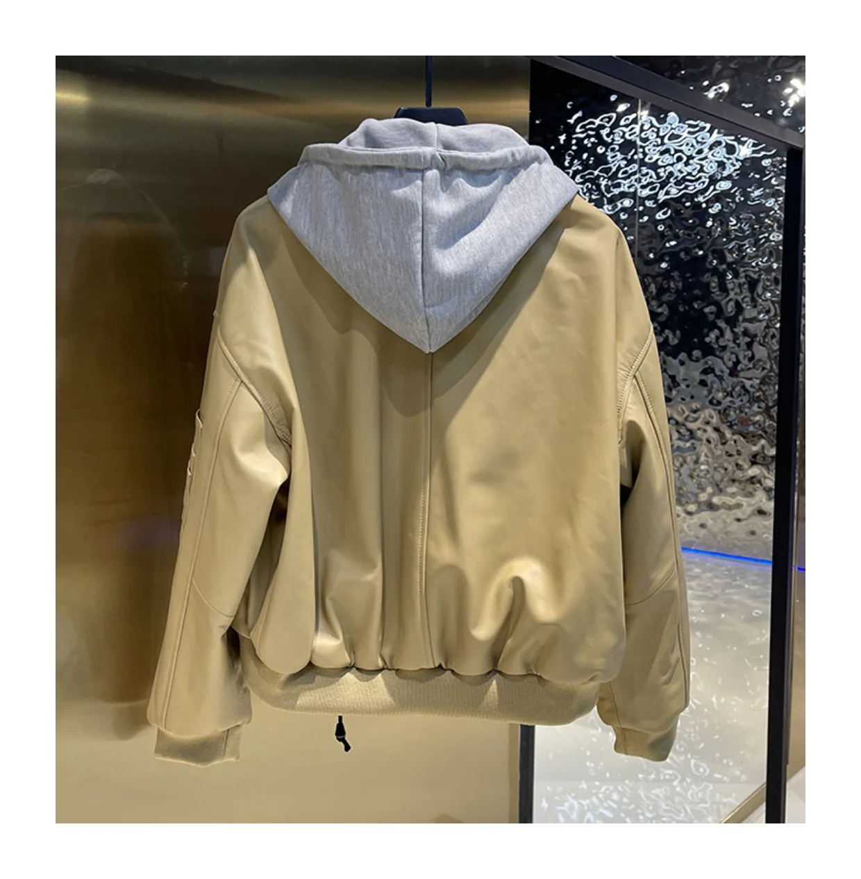 2023 Spring Autumn Chic Women's High Quality Sheepskin Genuine Leather Hooded Jackets B432