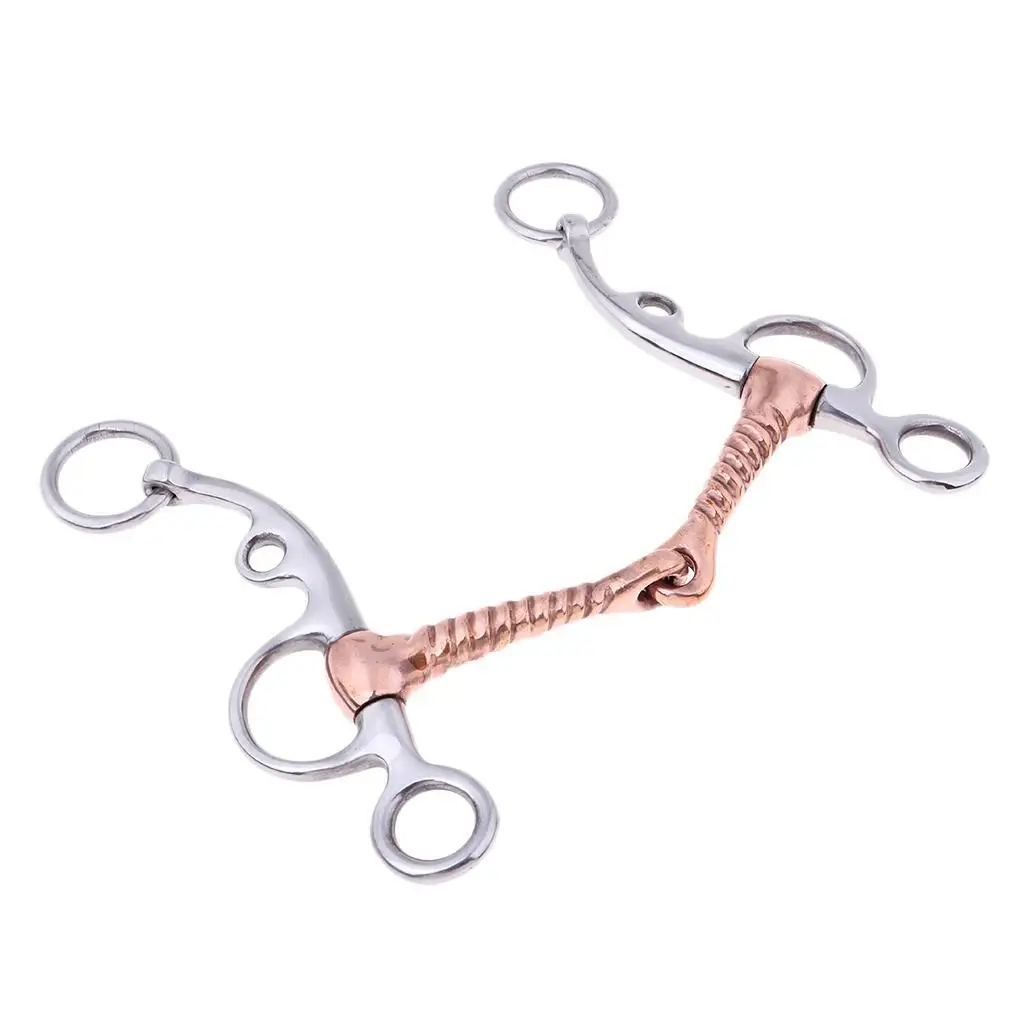 

Stainless Steel 5inch Horse Snaffle Bit with Screw Copper Inlay Equestrian