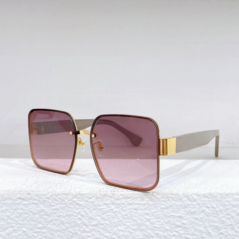 

Новинка, высококачественные женские солнцезащитные очки 6 цветов, 40238, металлическая квадратная большая оправа, модные мужские очки в стиле INS, коричневые и фиолетовые линзы