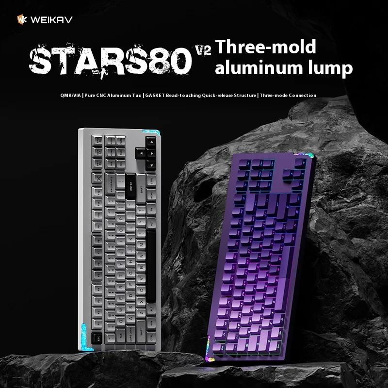 Weikav Stars80 V2 Комплект механической клавиатуры 3 режима 2 4G Беспроводная