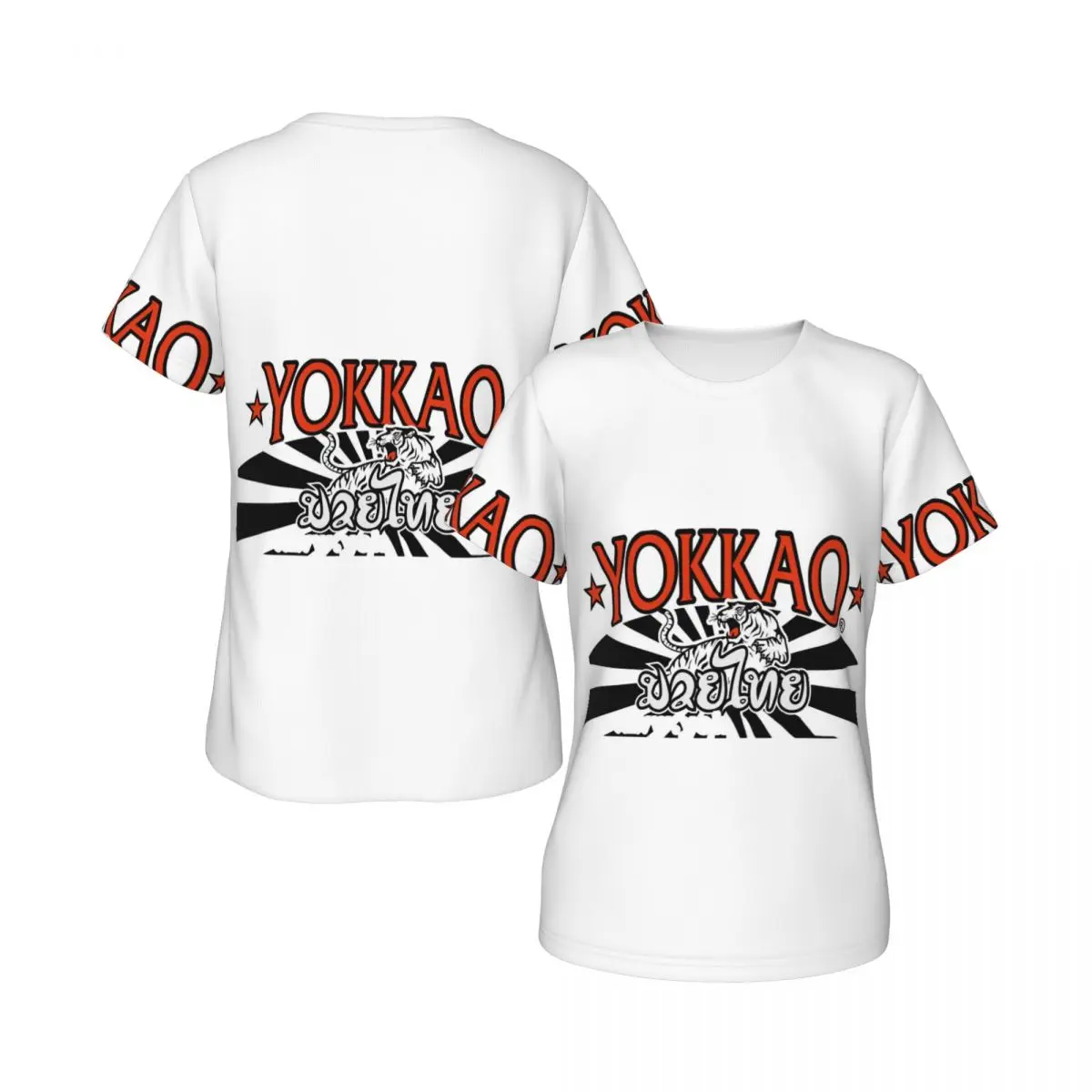Фото Женская футболка с логотипом Yokkao Muay Thai, уличная одежда с круглым вырезом, женские футболки, короткая летняя одежда, топы №1