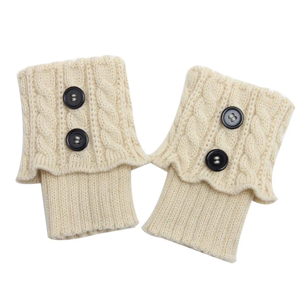 

1 Pair Women Short Button Crochet Leg Warmers Winter Fall Knit Boot Cuffs Socks Boot Warmers Boot Toppers Gaiters