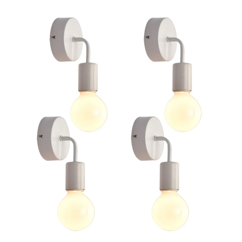 

4X Белый Лофт антикварная железная простая настенная лампа американский кантри ресторан бар коридор проход настенная присоска лампа