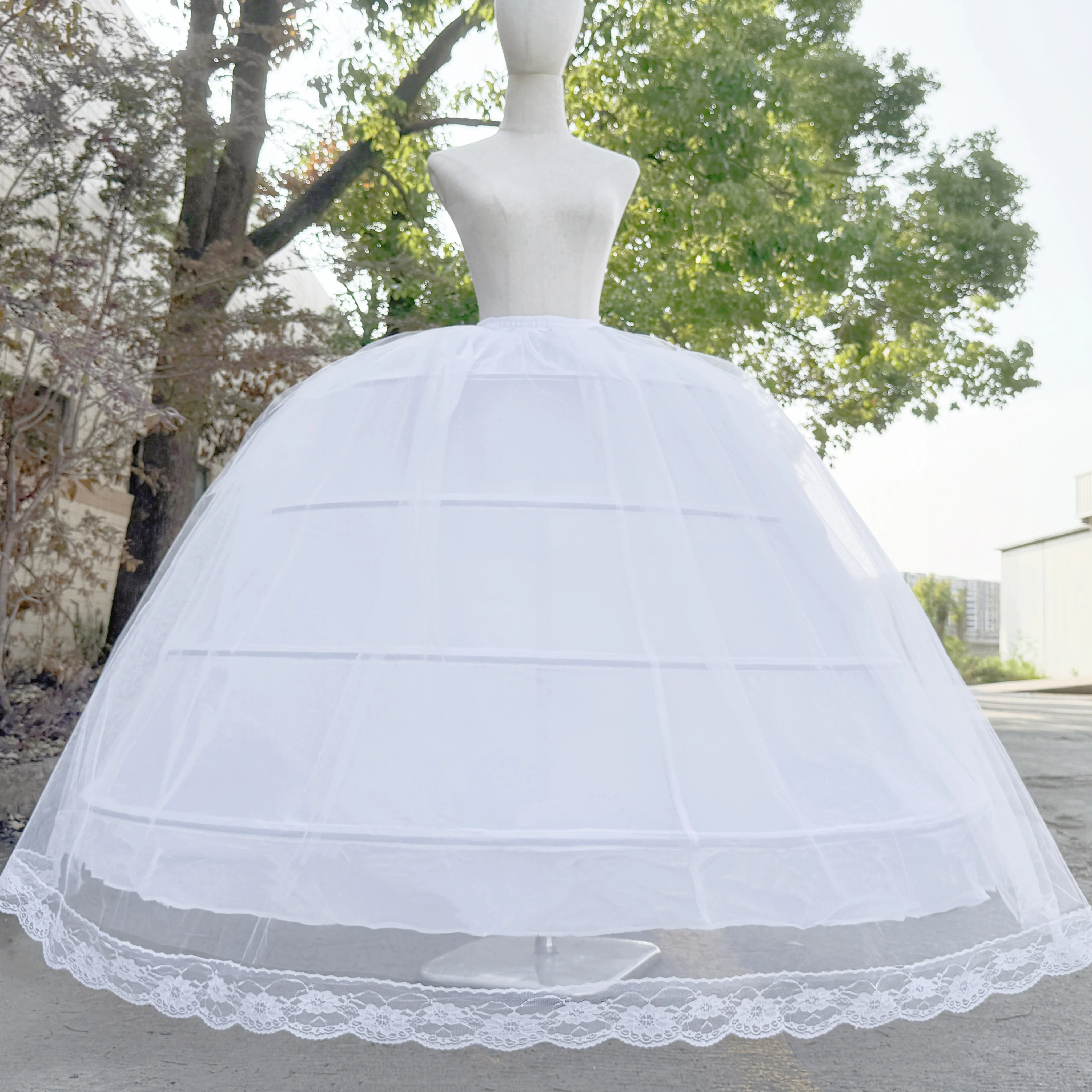 Фото Новое поступление, ультра пушистая пышная нижняя юбка с 4 обручами Quince, 2-слойный кринолин для свадебного платья, нижняя юбка для невесты №1