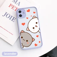 fun cartoon peach mochi cat colorful bumper shockproof covers for iphone 13 8 7 plus 12 mini 11 pro max xr x xs phone cases