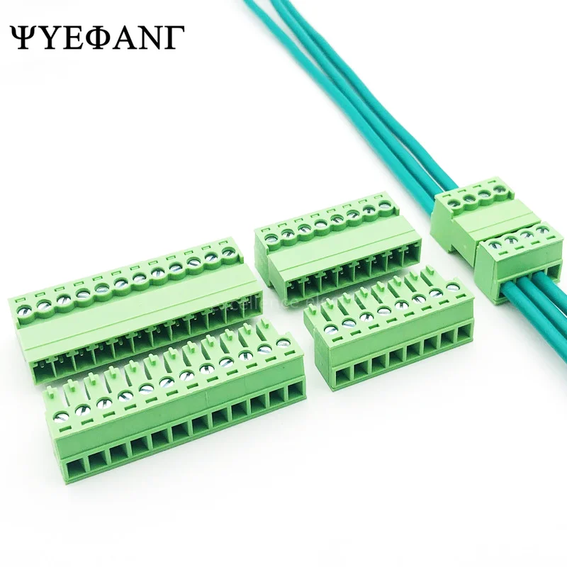 

5sets Aerial Butt Welding Type Plug-in Terminal Block 3.5mm Pitch 2/3/4/5/6/7/8/10/12P Male+Female Socket