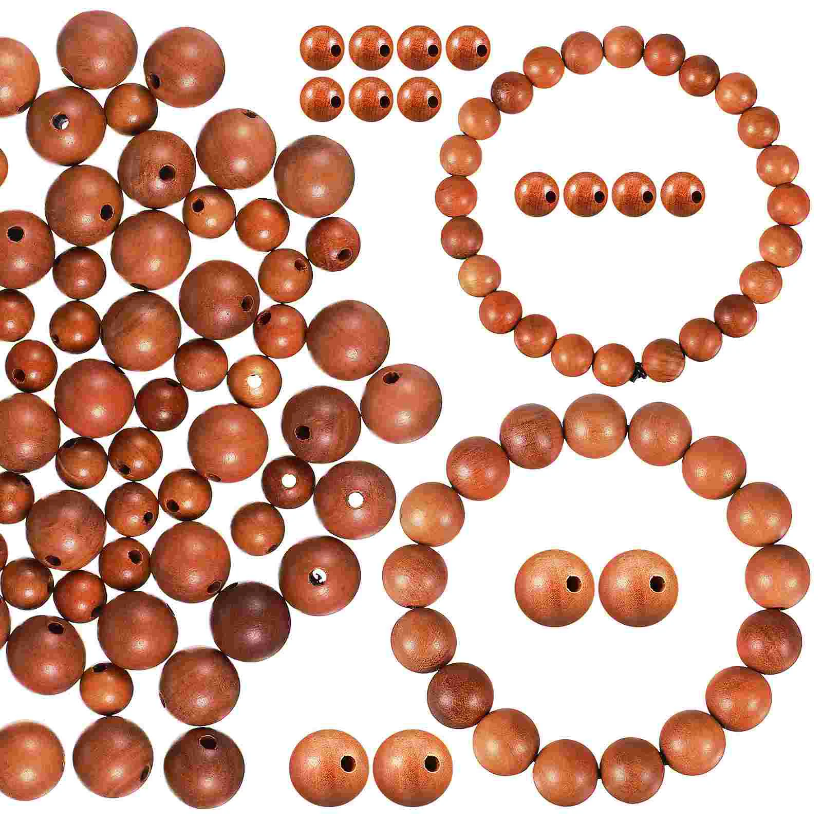 

100pcs Craft Loose Beads Wooden Round Beads Spacer Beads Wooden Beads for Bracelets Making