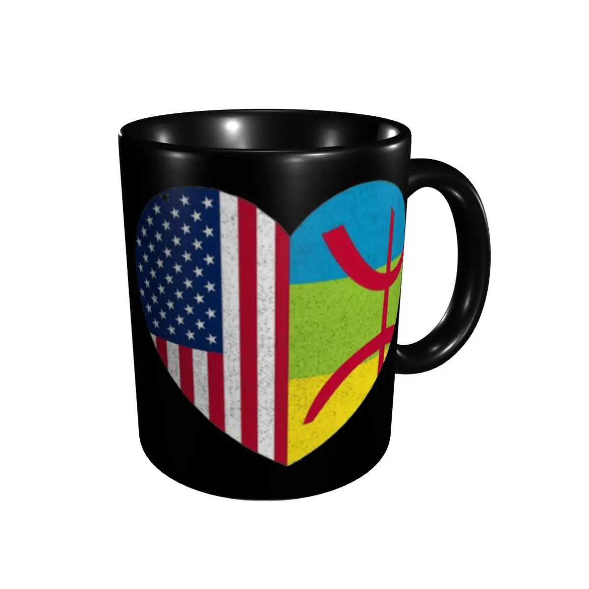 

Promo Amazigh Kabyle American Pride Heart Tamazgha USA Flag Mugs Cute Cups Mugs Print Humor Berber Amazigh Flag beer mugs