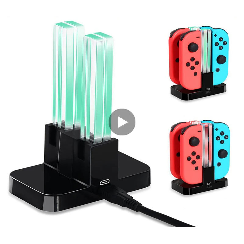 

Charger For Joycon Joy Con Nintendo Switch Controller Control Dock Charging Docking Station USB Accessories Stand Holder Support