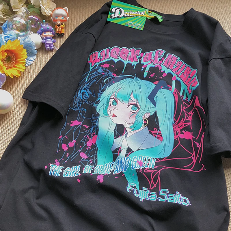 

Women's Clothing Oversized Tshirt Summer Y2k Tee Anime Cotton Harajuku Fashion Korean Kawaii Harajuku Aesthetic Short Sleeve Top