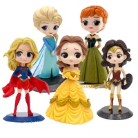 disney princesses figures mulan ariel tinker bell elsa belle 14cm doll toy cake topper car decoration model toys gifts