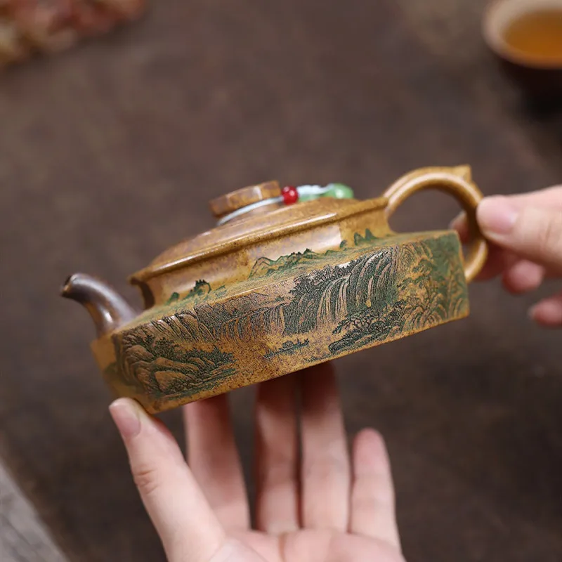 

BRTRINBSY TEA Ручной чайник из фиолетовой глины 240 мл