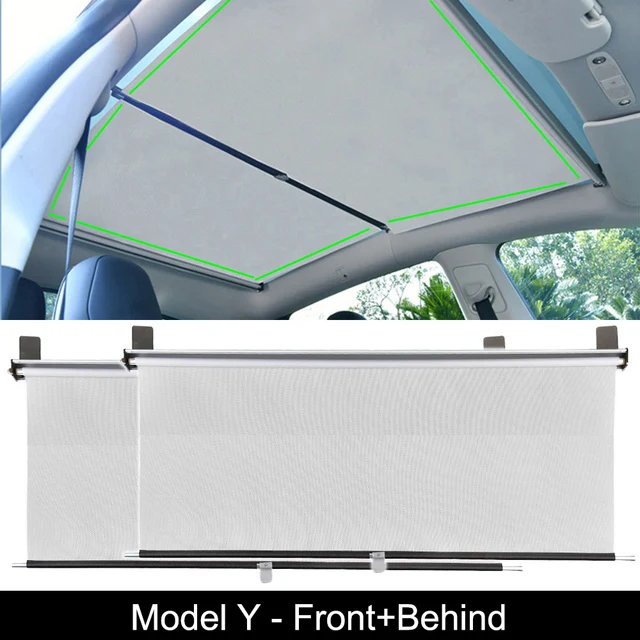 

For Tesla Model 3/Y 2017-2022 Telescopic Sunroof Skylight Shading Adjustable Sun Shades Glass Roof Sunshade Retractable Curtains