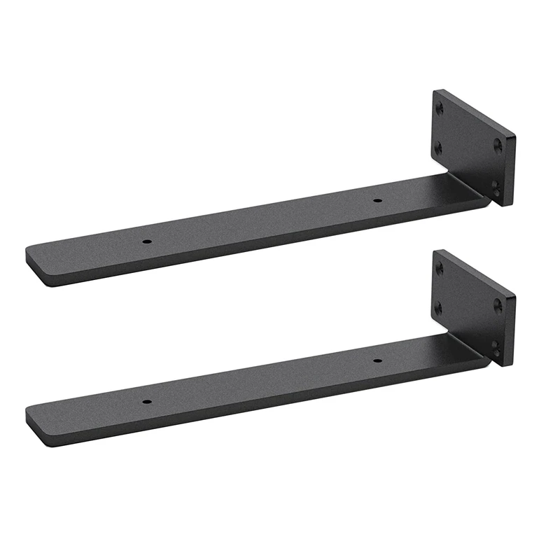 

2 Pack Duty Shelf Brackets Floating Shelf Brackets Rustic Industrial Shelf Brackets With Modern Iron Finish 10 Inch
