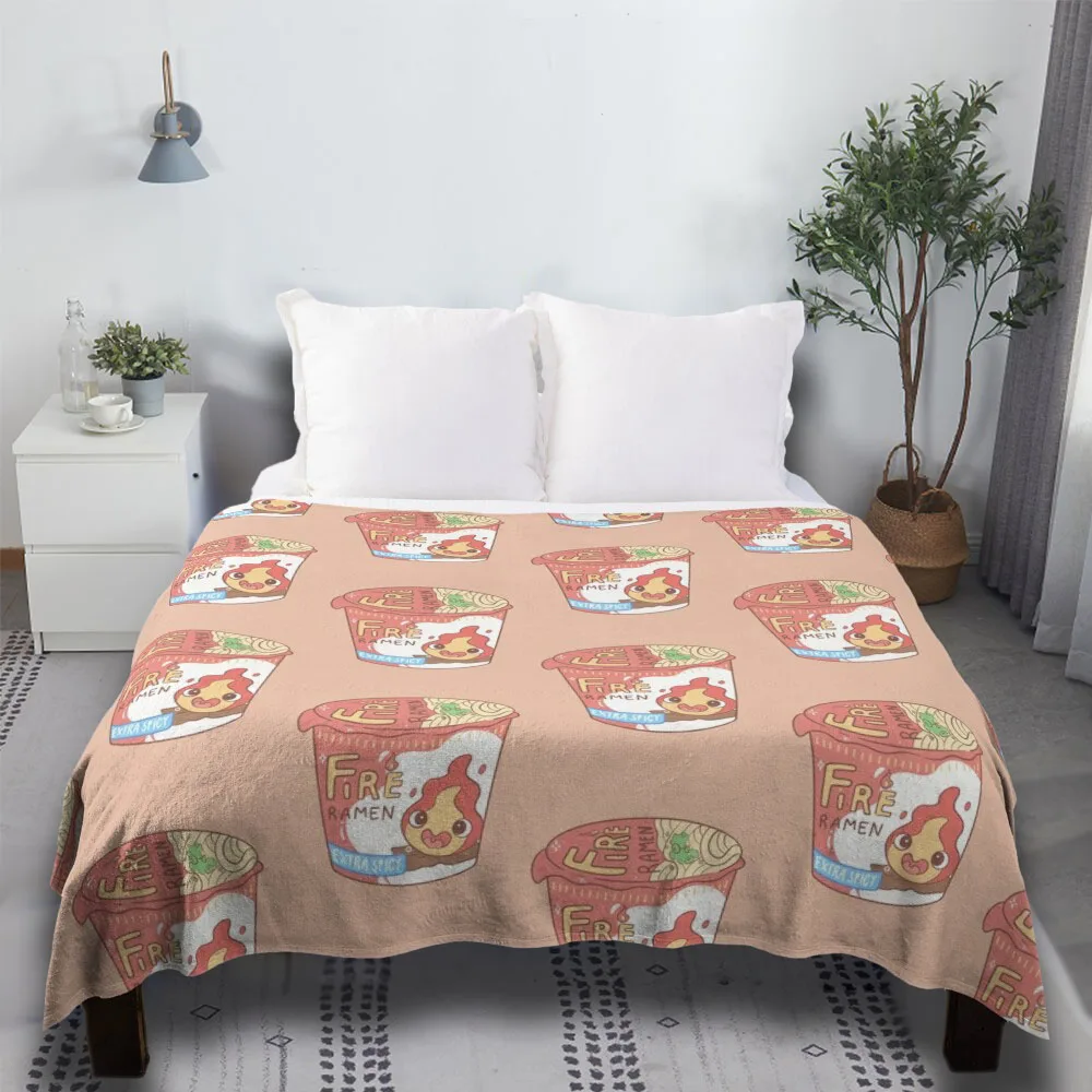 

Огонь рамен специальный плюшевый шерпа милый толстый вязаный кавайный анти-пиллинговый фланелевый плед одеяло