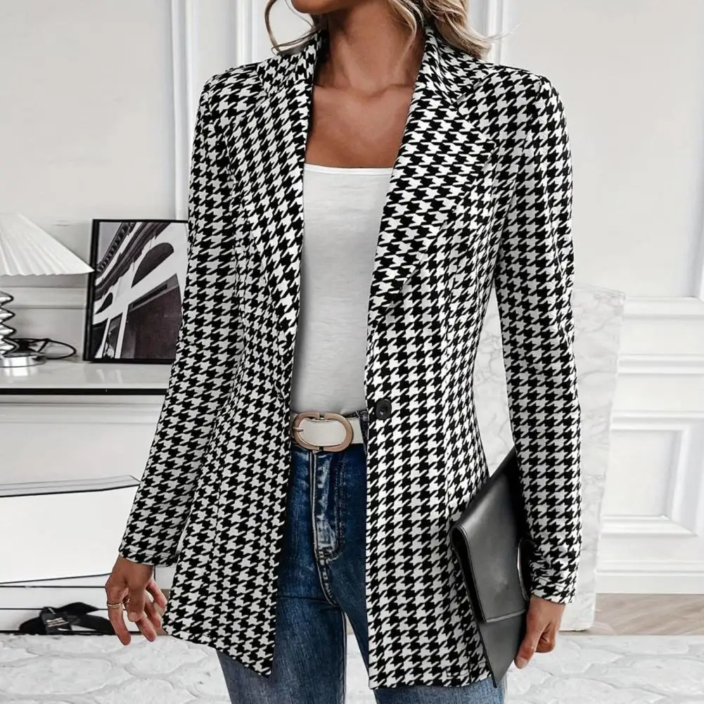 Женский Костюмный пиджак с отложным воротником и одной пуговицей